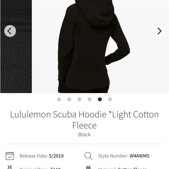 Lululemon Black Cotton Fleece Hoodie - Picture 4 of 9